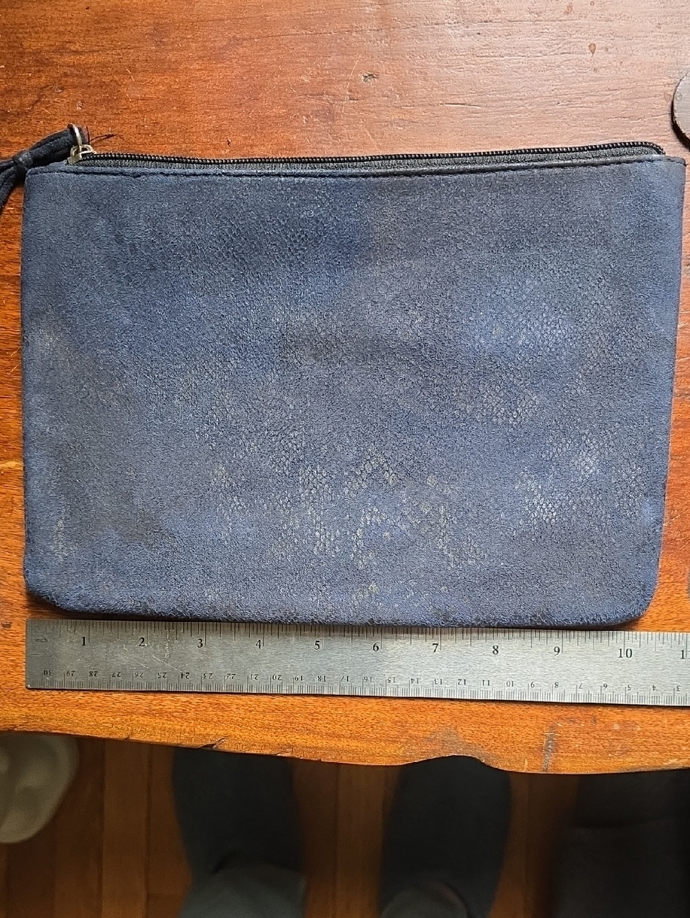 7 For All Mankind Classic Navy Suede Zip Pouch